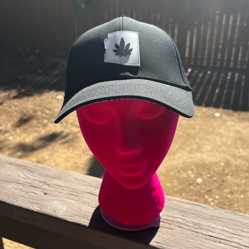 Baked Bros. | Black Arizona Breathable Adjustable Baked Bros Marijuana Leaf HAT